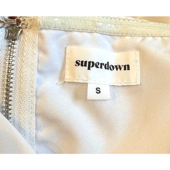 Revolve Superdown Small White Karlie One Shoulder top crop Romantic going out - Picture 3 of 12